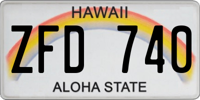 HI license plate ZFD740