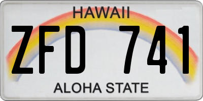 HI license plate ZFD741