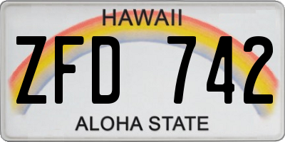 HI license plate ZFD742