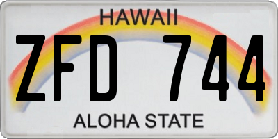 HI license plate ZFD744