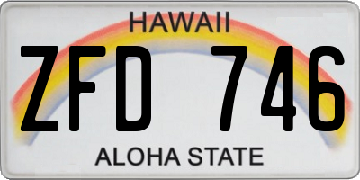 HI license plate ZFD746