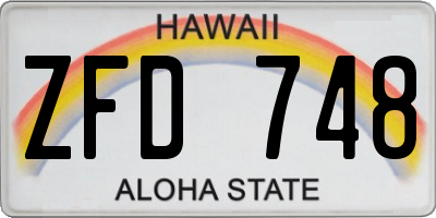 HI license plate ZFD748