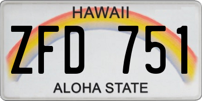 HI license plate ZFD751