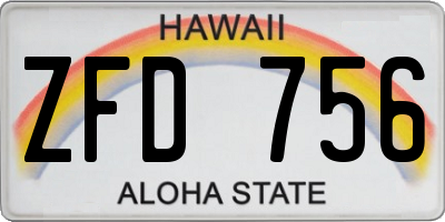 HI license plate ZFD756