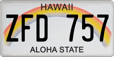 HI license plate ZFD757