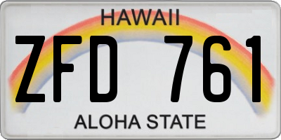 HI license plate ZFD761