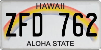 HI license plate ZFD762