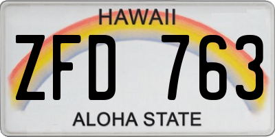 HI license plate ZFD763