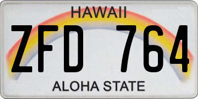 HI license plate ZFD764