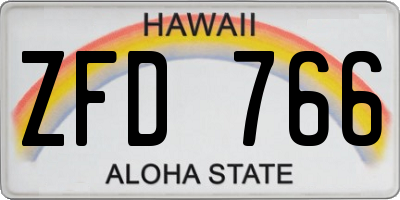 HI license plate ZFD766