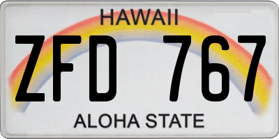 HI license plate ZFD767