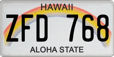 HI license plate ZFD768