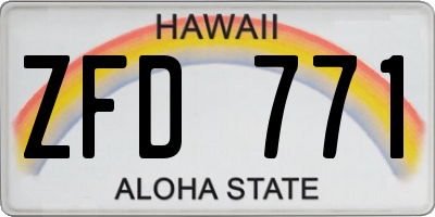 HI license plate ZFD771