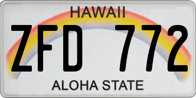 HI license plate ZFD772
