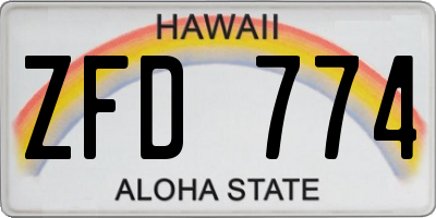 HI license plate ZFD774