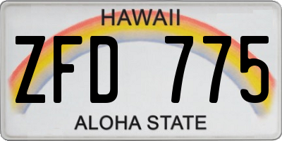 HI license plate ZFD775