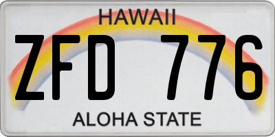 HI license plate ZFD776