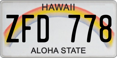 HI license plate ZFD778