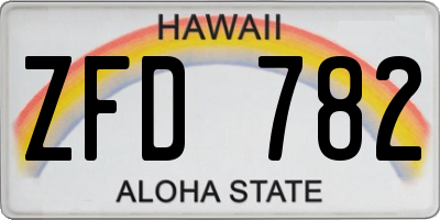 HI license plate ZFD782