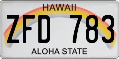 HI license plate ZFD783