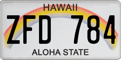 HI license plate ZFD784
