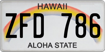 HI license plate ZFD786