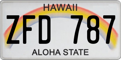HI license plate ZFD787