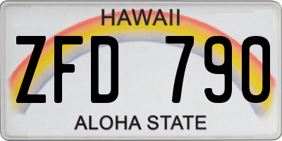 HI license plate ZFD790
