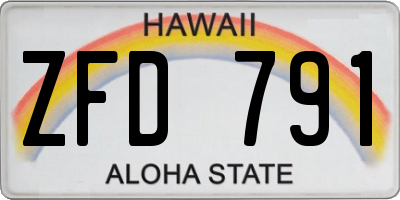 HI license plate ZFD791