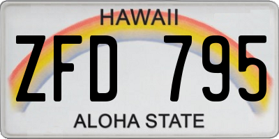 HI license plate ZFD795