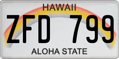 HI license plate ZFD799