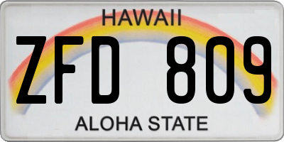 HI license plate ZFD809