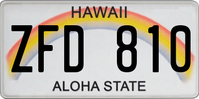 HI license plate ZFD810