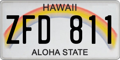 HI license plate ZFD811