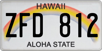 HI license plate ZFD812