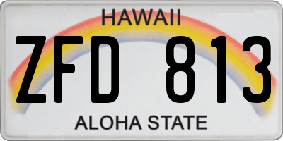 HI license plate ZFD813