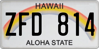 HI license plate ZFD814