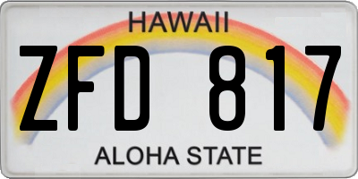 HI license plate ZFD817