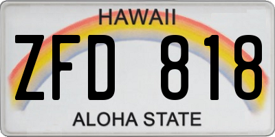 HI license plate ZFD818
