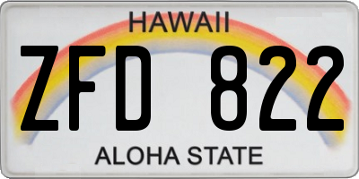 HI license plate ZFD822