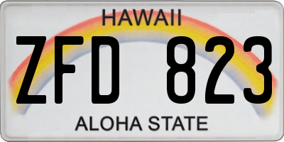 HI license plate ZFD823