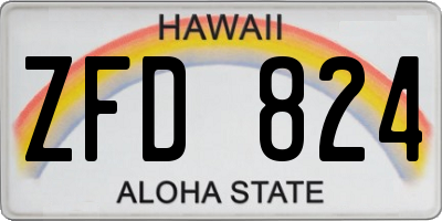 HI license plate ZFD824