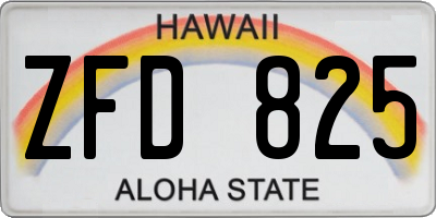 HI license plate ZFD825