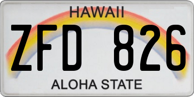 HI license plate ZFD826