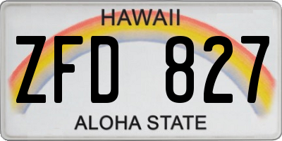 HI license plate ZFD827