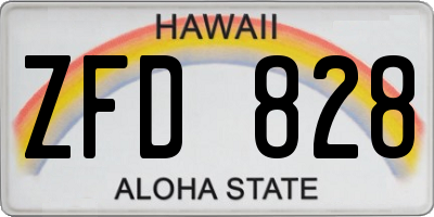HI license plate ZFD828