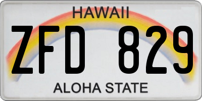 HI license plate ZFD829