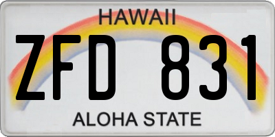 HI license plate ZFD831