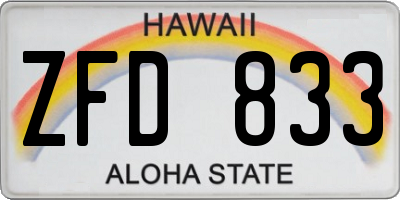 HI license plate ZFD833