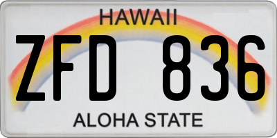 HI license plate ZFD836